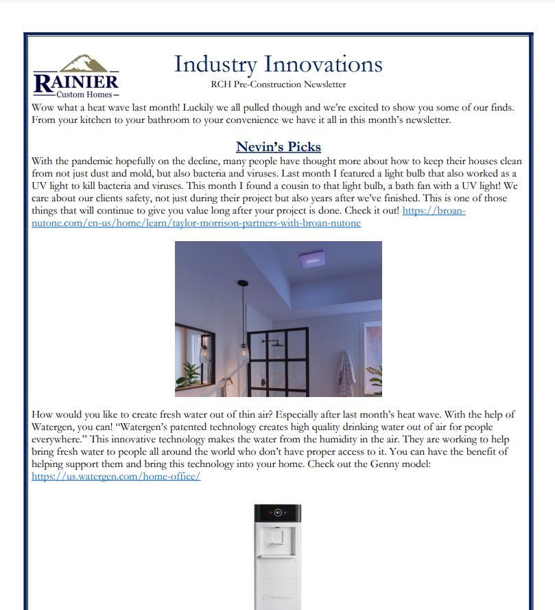 RCH Pre-Construction Newsletter July 2021